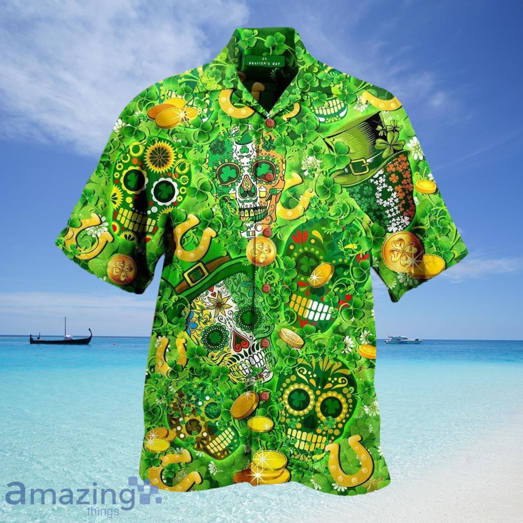 Get Here Amazing Green Sugar Skull St Patricks Aloha Hawaiian Shirt For Men And Women - Get Here Amazing Green Sugar Skull St Patricks Aloha Hawaiian Shirt For Men And Women