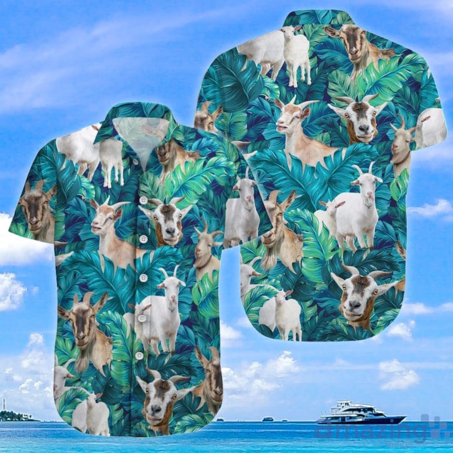 Goat Tropical Aloha Hawaiian Shirt And Short image Goat Tropical Aloha Hawaiian Shirt And Short Product Photo 3