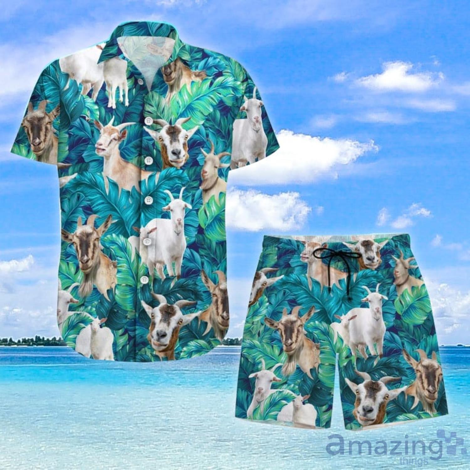 Goat Tropical Aloha Hawaiian Shirt And Short Product Photo 1