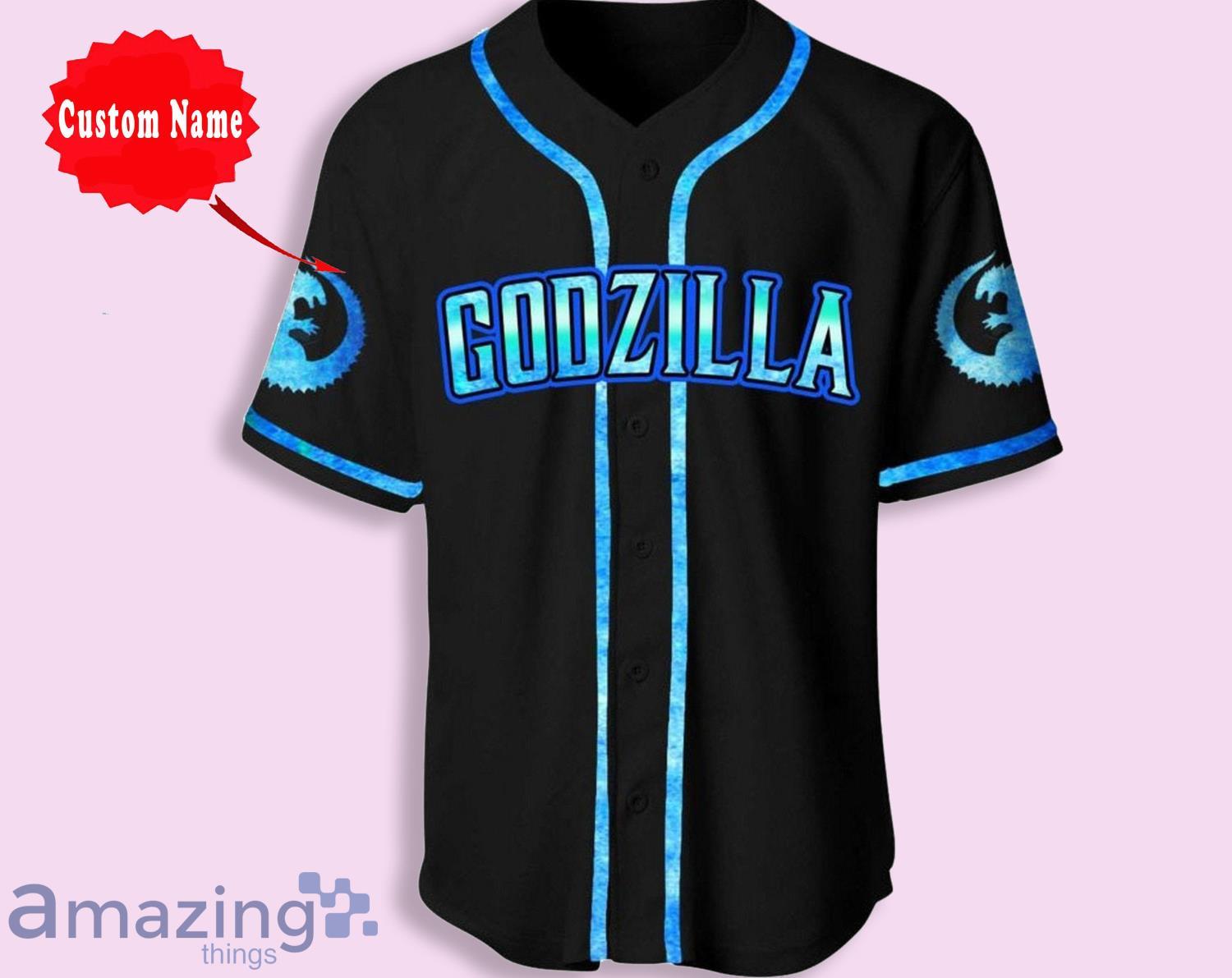 Godzilla Jersey Expression Funny Baseball Jersey Custom Name Baseball Jersey  Shirt