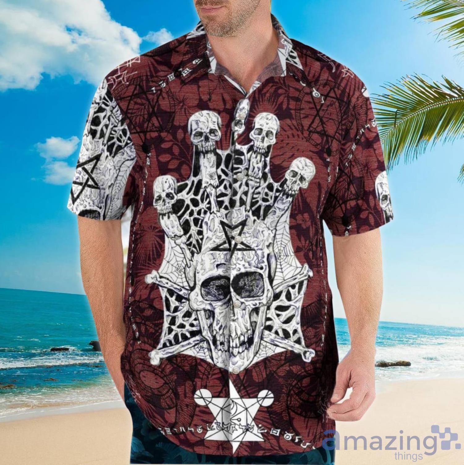 Gothic Skull Aloha Happy Summer Hawaiian Shirt For Men And Women Product Photo 1