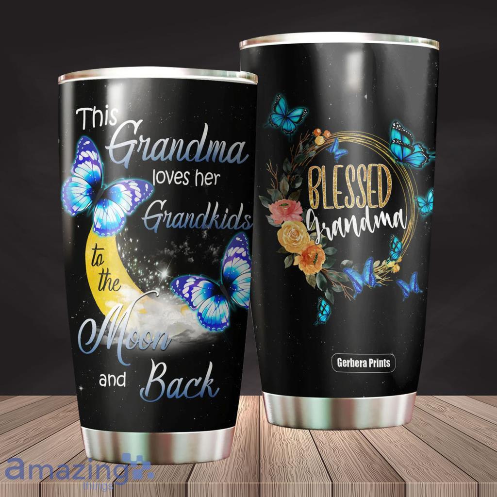 Grandma Loves Grandkids To The Moon And Back Stainless Steel Tumbler - Grandma Loves Grandkids To The Moon And Back Stainless Steel Tumbler