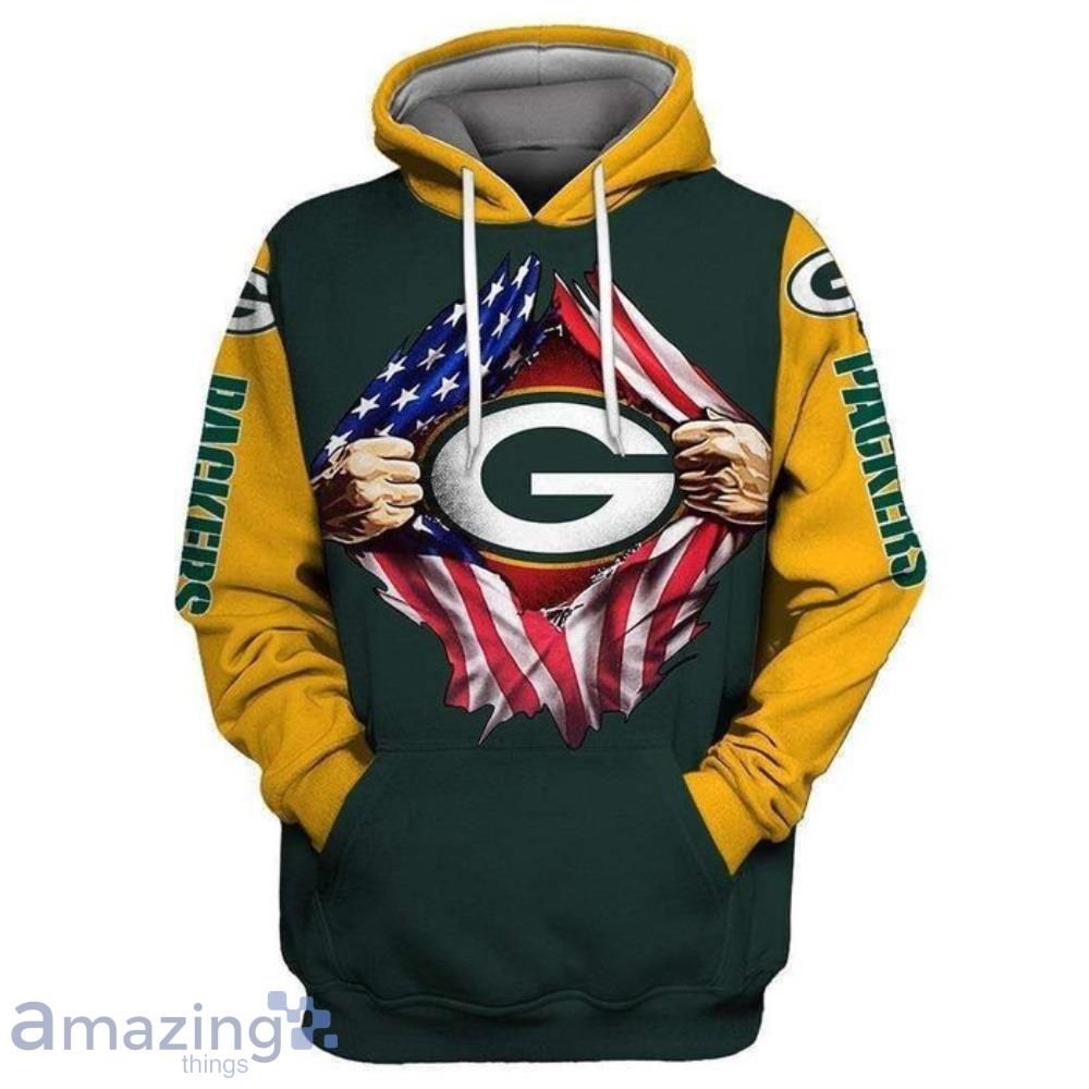 Green Bay Packers American Flag Hoodie Perfect Gift Product Photo 1
