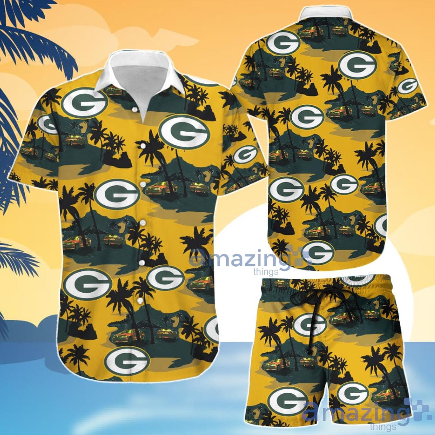 Green Bay Packers Summer Floral Hawaiian Shorts Gift For Fans