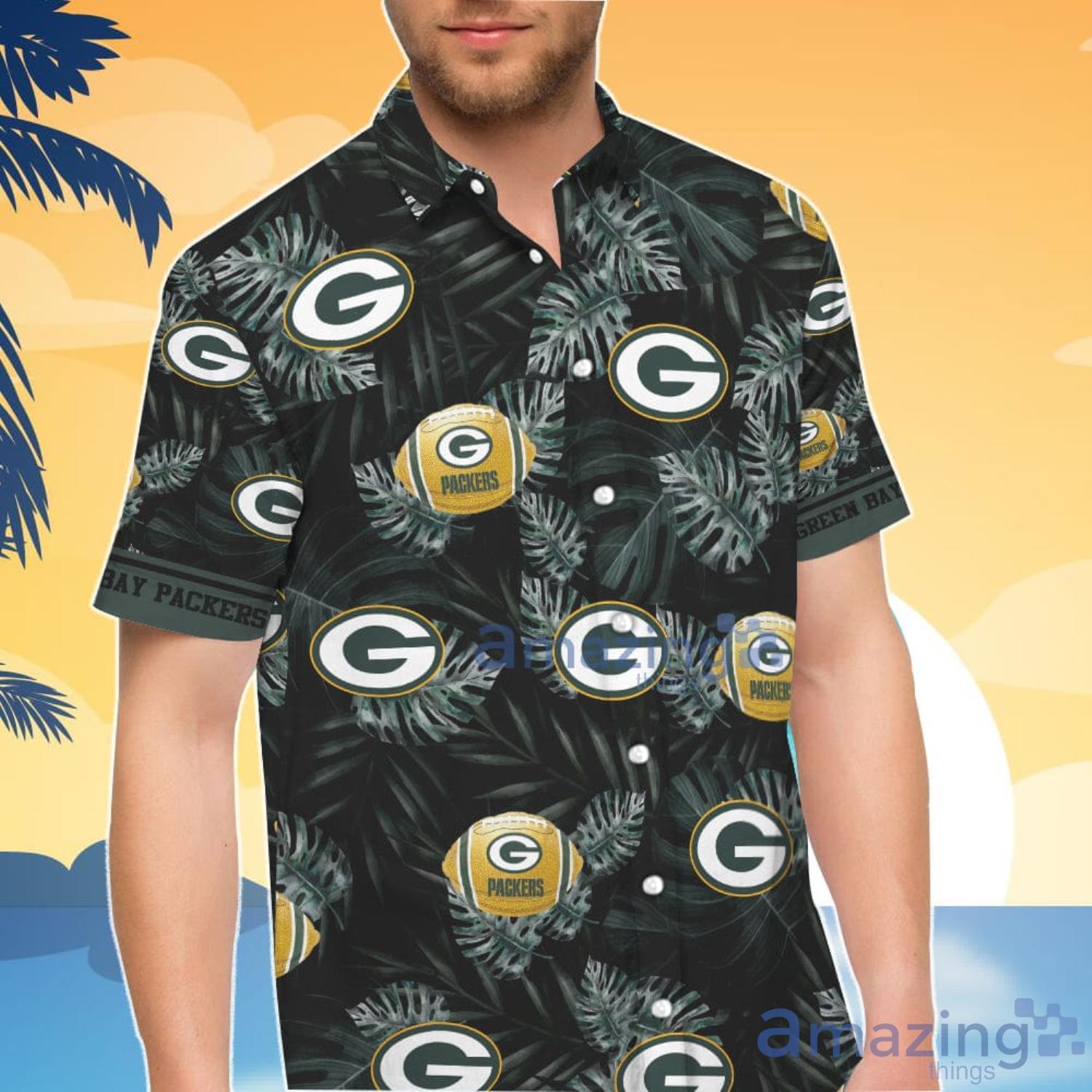 Green Bay Packers Floral Hawaiian Shirt And Shorts Gift For Summer image Green Bay Packers Floral Hawaiian Shirt And Shorts Gift For Summer Product Photo 2