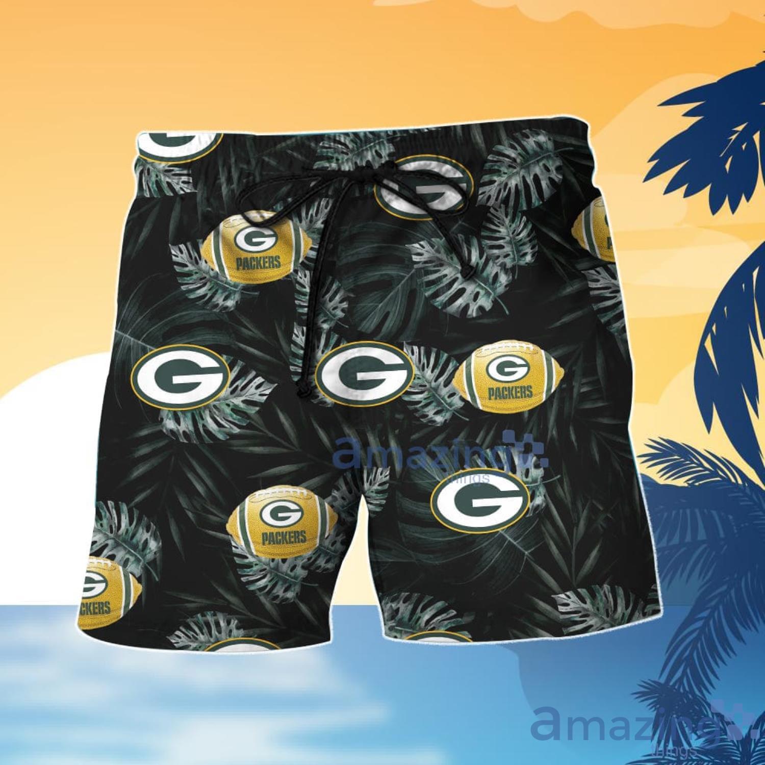 Green Bay Packers Floral Hawaiian Shirt And Shorts Gift For Summer image Green Bay Packers Floral Hawaiian Shirt And Shorts Gift For Summer Product Photo 3