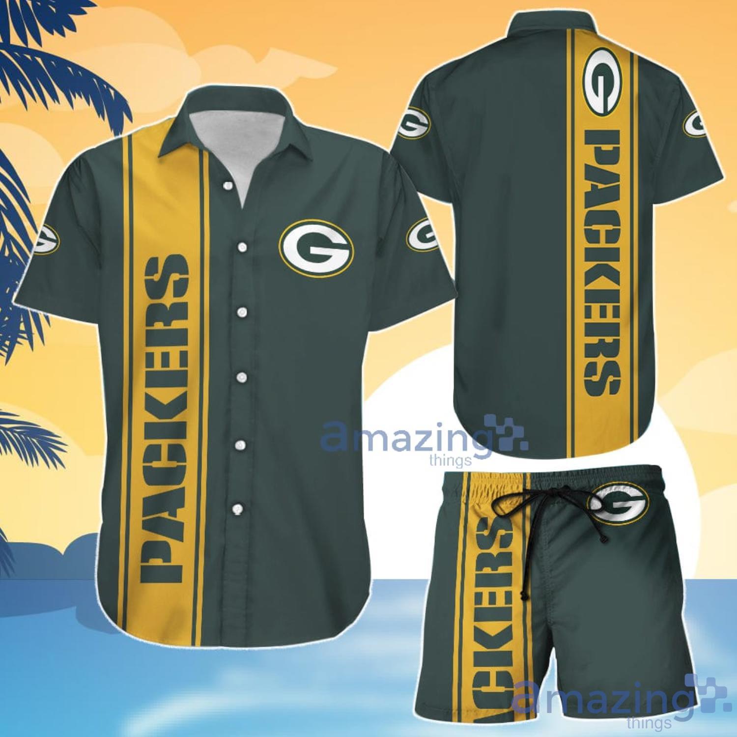 Green Bay Packers Football All Over Print Short Sleeve Hawaiian Shirt And Shorts Gift For Summer Product Photo 1