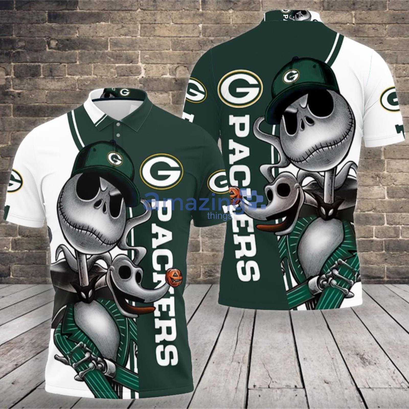 Green Bay Packers Jack Skellington And Zero Polo Shirt For Sport Fans