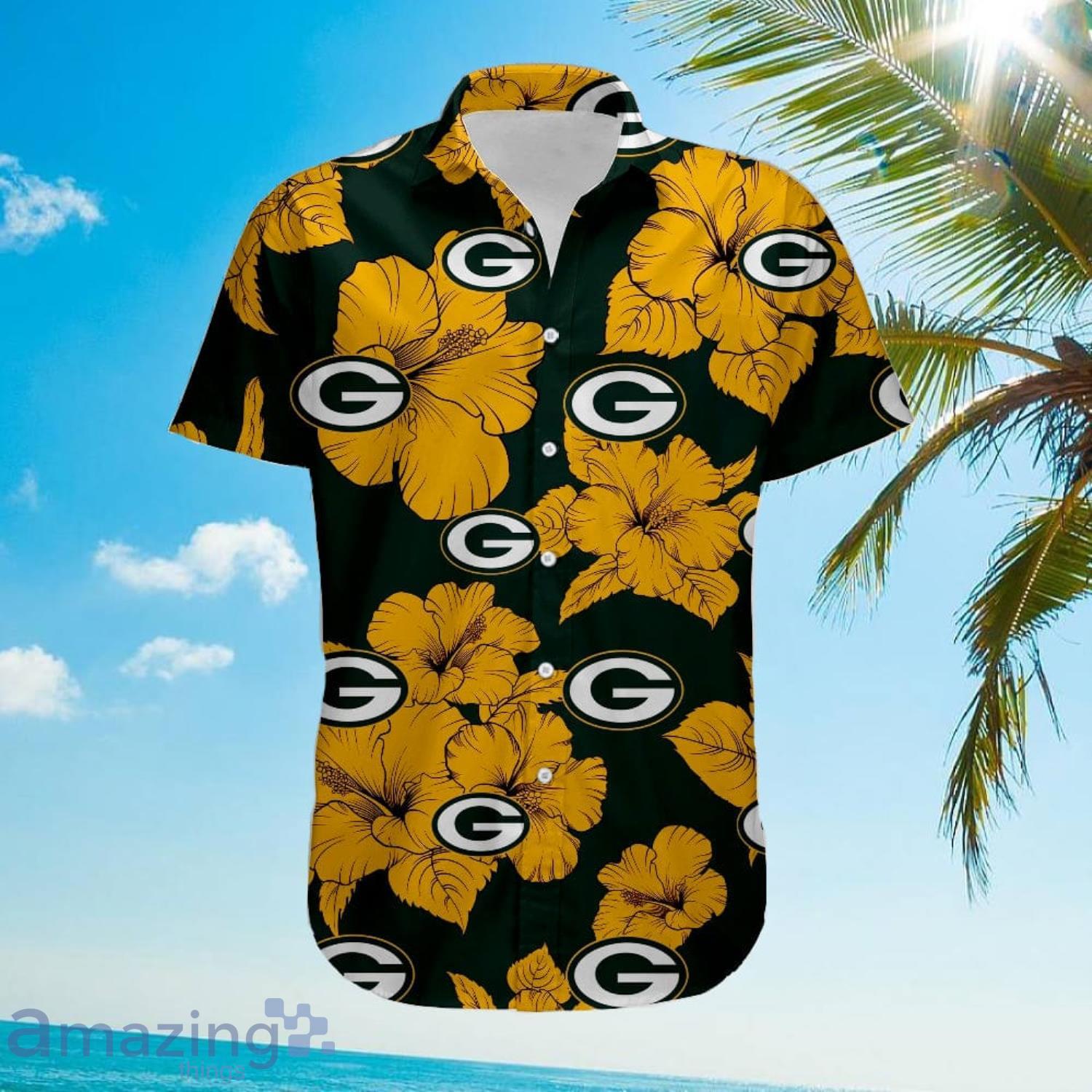 Green Bay Packers Tropical Big Yellow Flower Hawaiian Shirt For Men And  Women