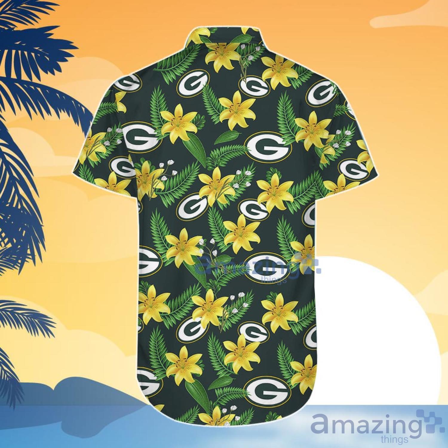 Green Bay Packers Summer Floral Hawaiian Shorts Gift For Fans