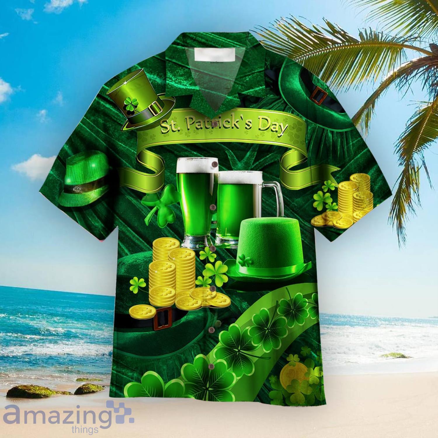 Green Beer St. Patrick's Day Cute Gift Hawaiian Shirt Product Photo 1