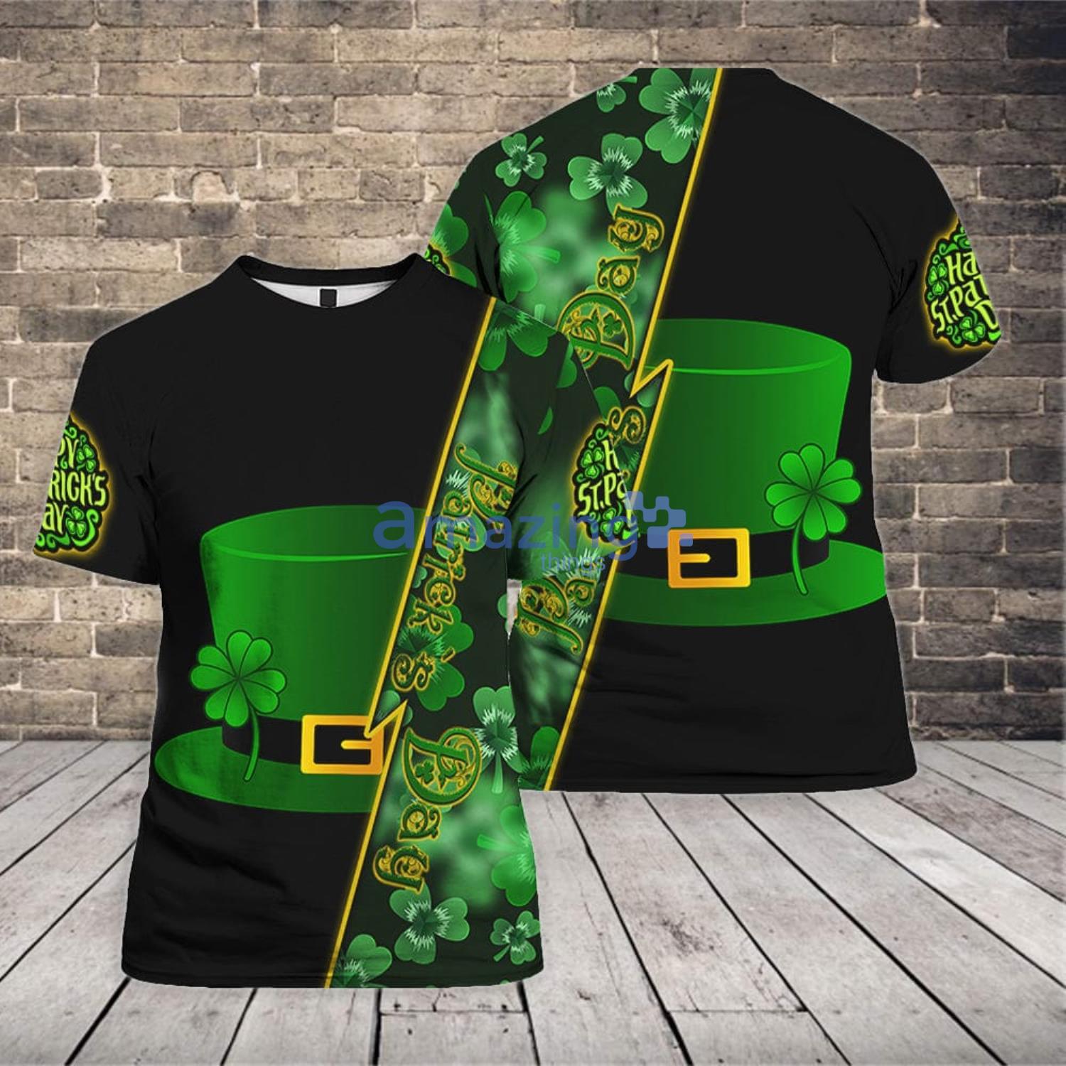 Green Shamrock Irish St Patrick's Day 3D T-Shirt Product Photo 1