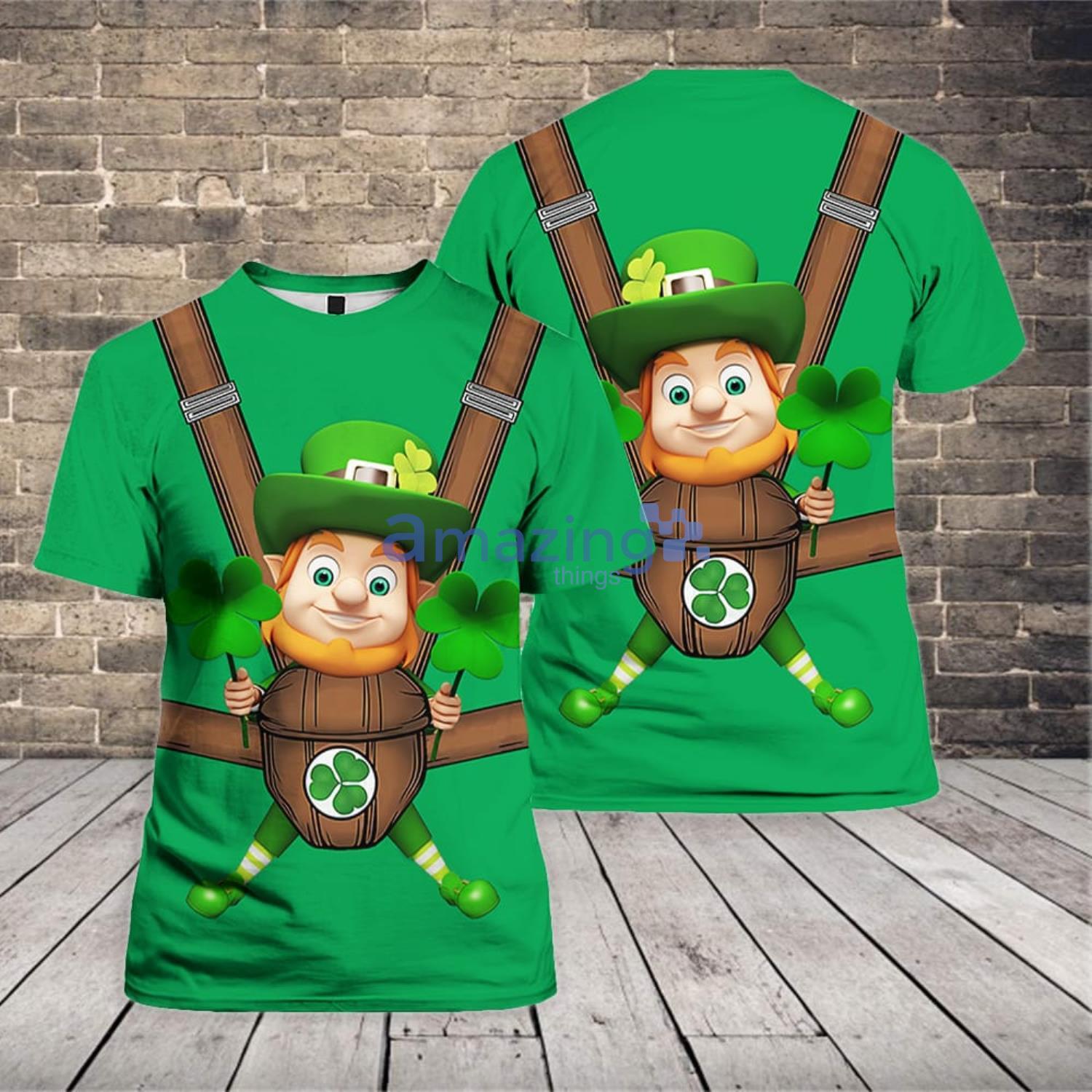 Green Shamrock St Patrick's Day Costume 3D T-Shirt Product Photo 1