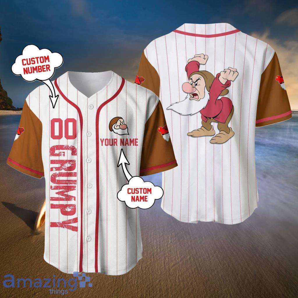 Grumpy Dwarf Disney Cartoon Custom Baseball Jerseys For Men And Women