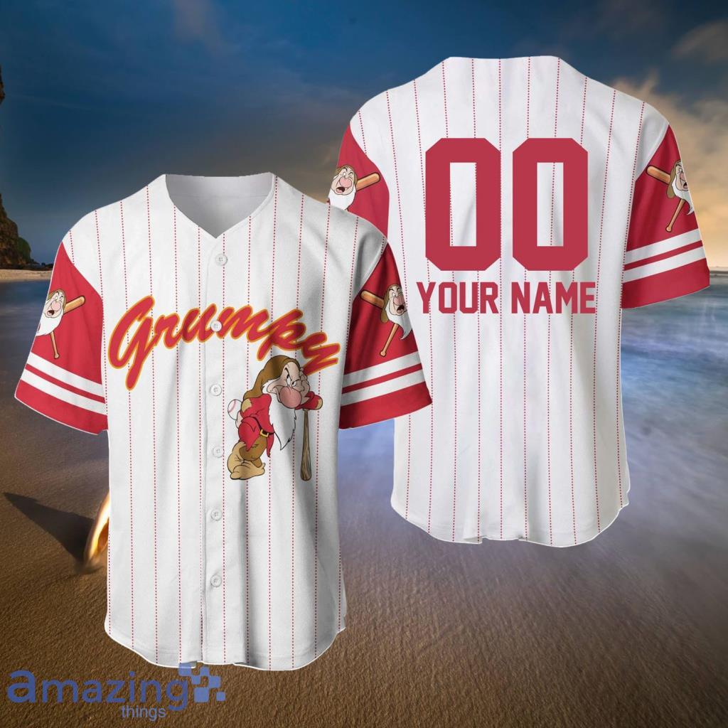 Grumpy Dwarf Disney Cartoon Baseball Jersey Shirt