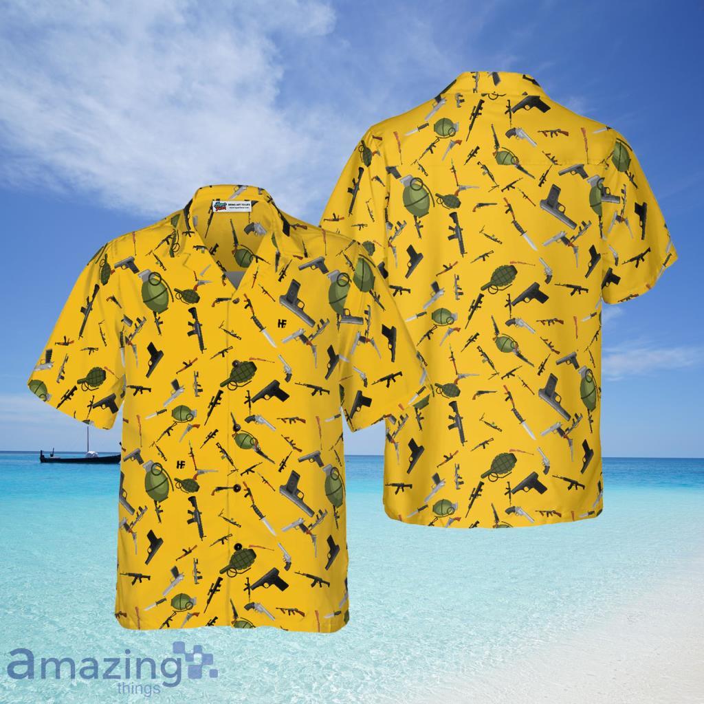 Gun Military Gear Hawaiian Shirt For Men - Gun Military Gear Hawaiian Shirt For Men