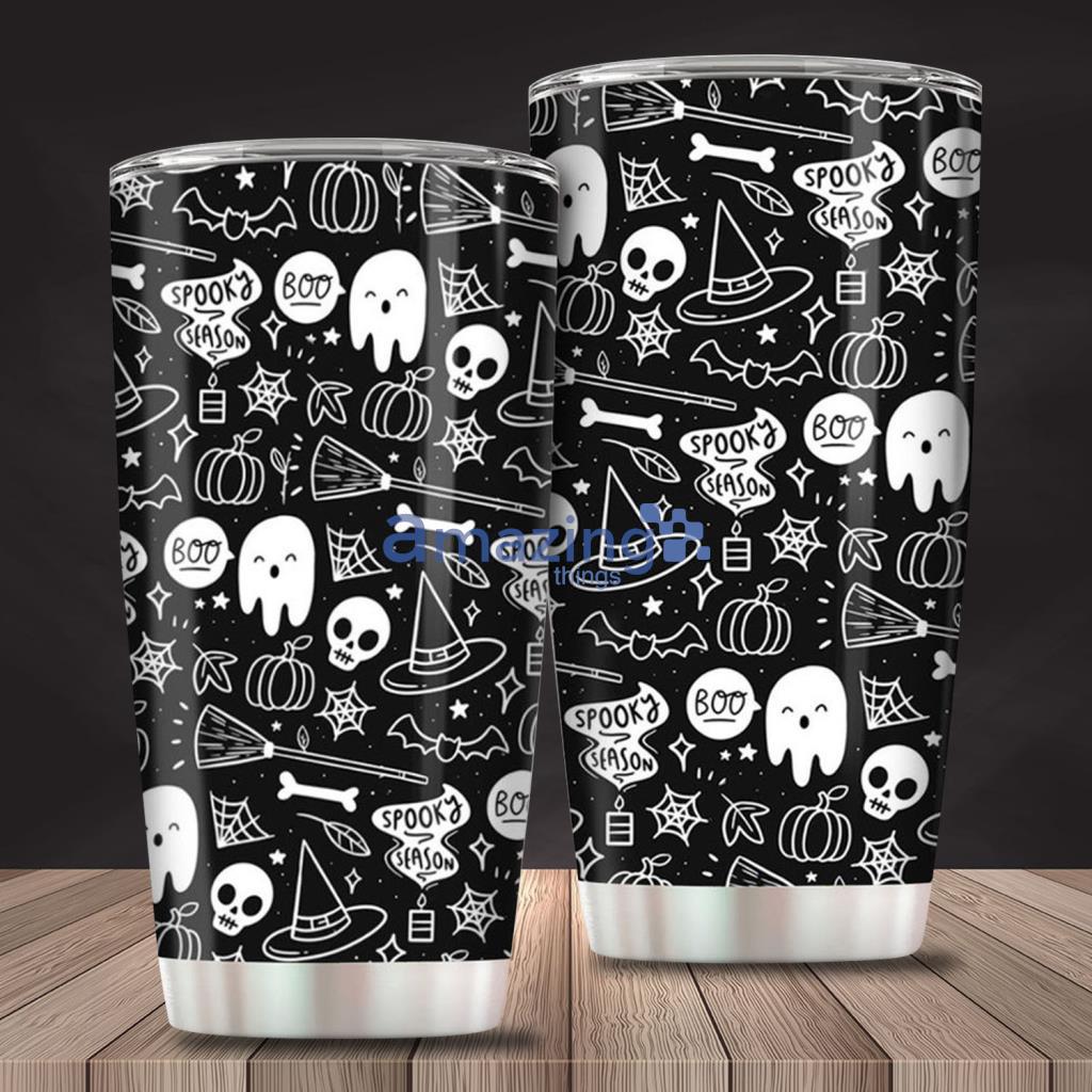 Halloween Doodle Tumbler Background Stainless Steel - Halloween Doodle Tumbler Background Stainless Steel