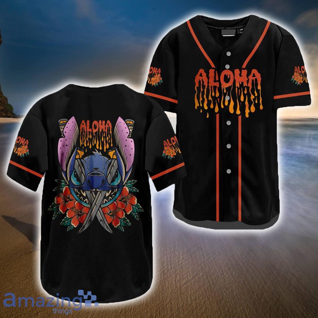 Halloween Stich Aloha Baseball Jerseys  For Men And Women - Halloween Stich Aloha Baseball Jerseys  For Men And Women
