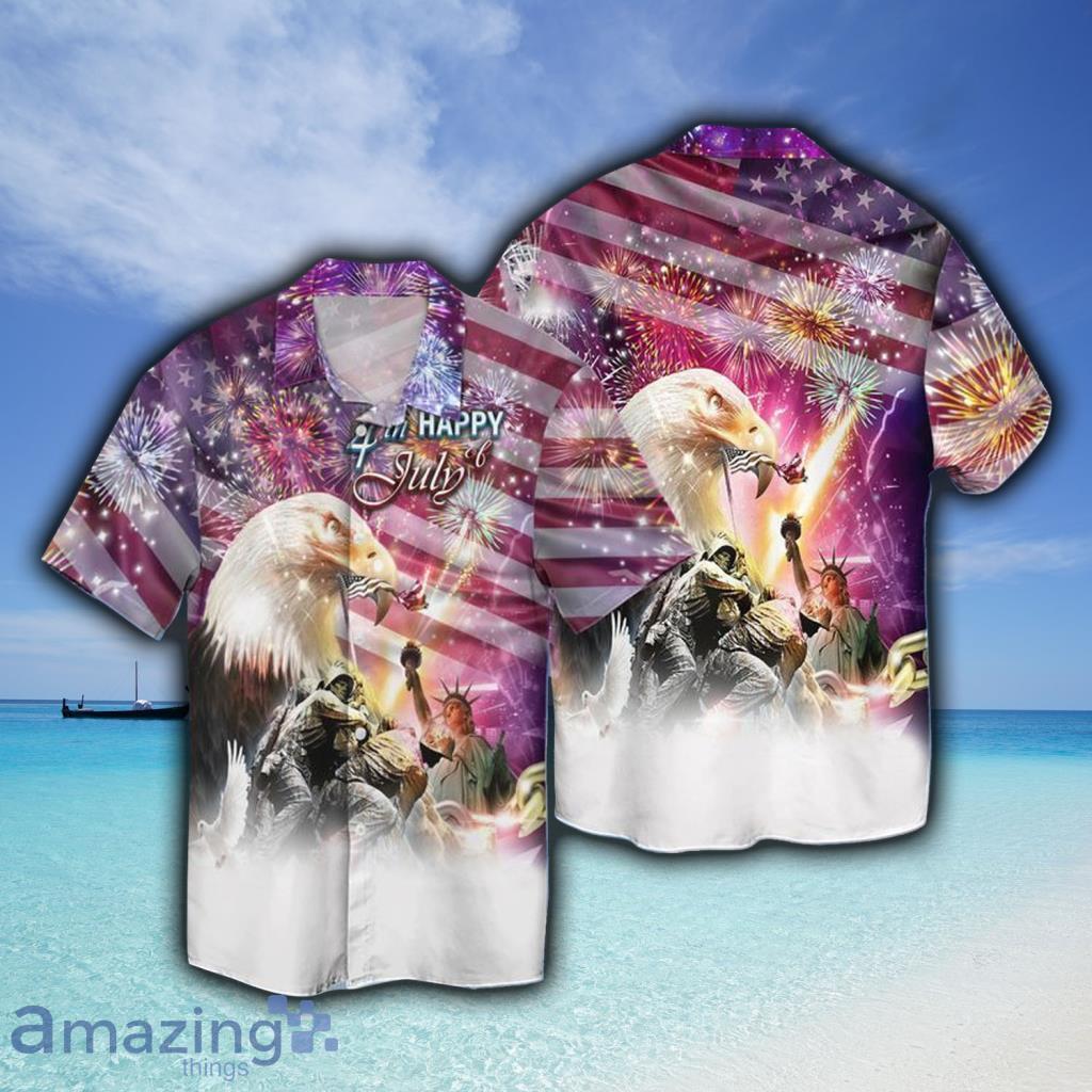 Happy 4th July Independence Day God Bless America Eagle Aloha Hawaiian Shirt For Men And Women - Happy 4th July Independence Day God Bless America Eagle Aloha Hawaiian Shirt For Men And Women
