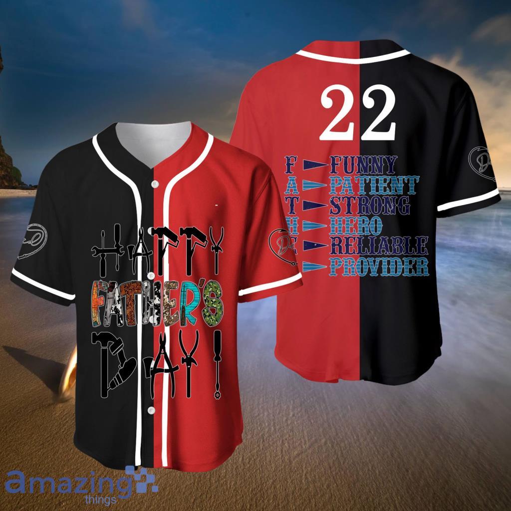 Happy Father's Day Heaven Dad Black Red Baseball Jerseys For Men And Women