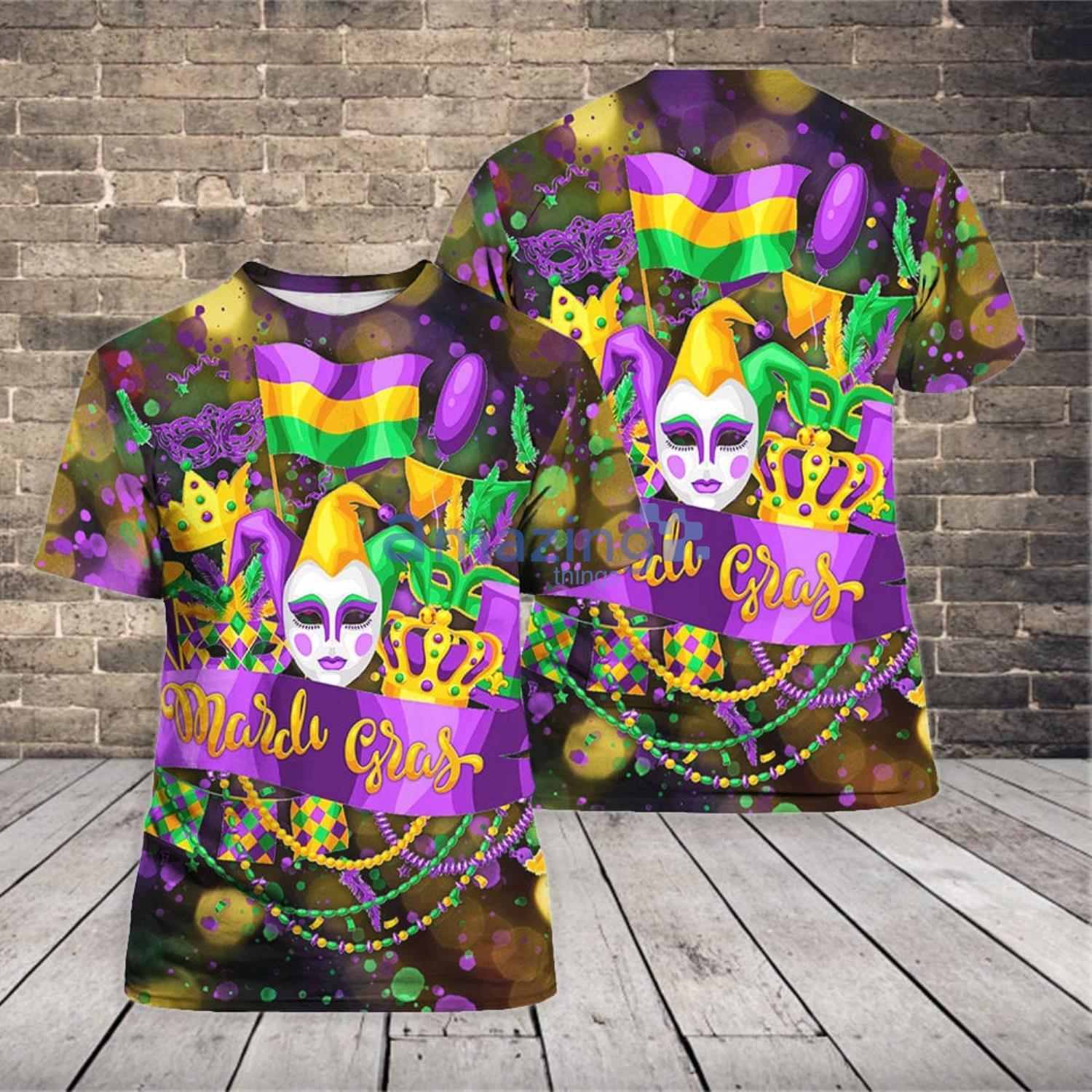 Happy Mardi Gras 3D T-Shirt Product Photo 1