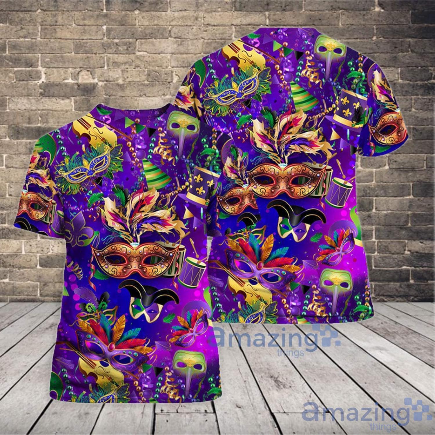 Happy Mardi Gras Aloha 3D T-Shirt Product Photo 1