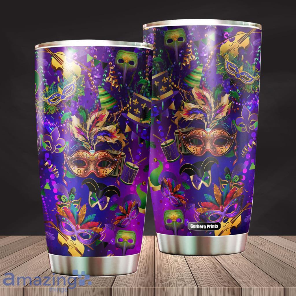 Happy Mardi Gras Stainless Steel Tumbler Cup - Happy Mardi Gras Stainless Steel Tumbler Cup