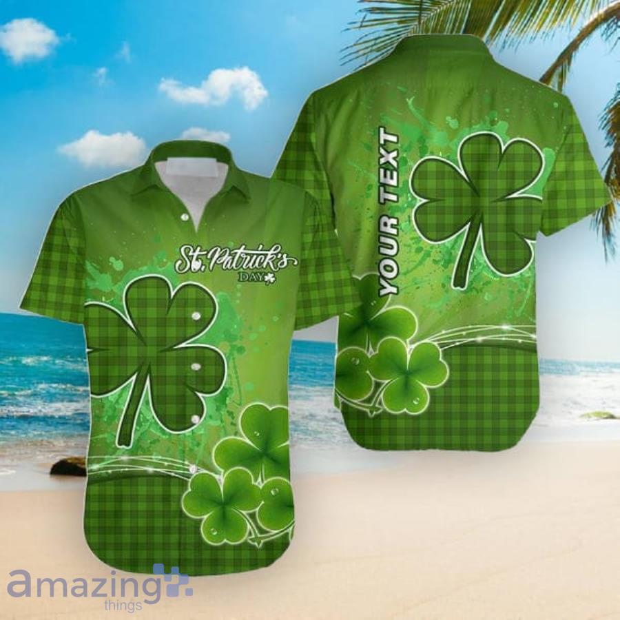 Happy Saint Patrick's Day Shamrock Custom Name Cute Gift Hawaiian Shirt Product Photo 1