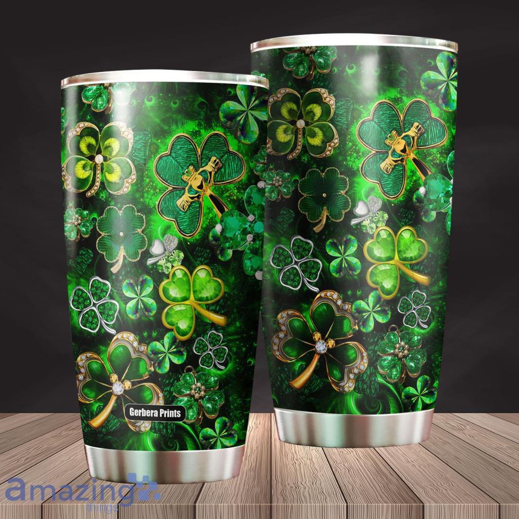 Happy St Patricks Day Clover Leaf Stainless Steel Tumbler - Happy St Patricks Day Clover Leaf Stainless Steel Tumbler