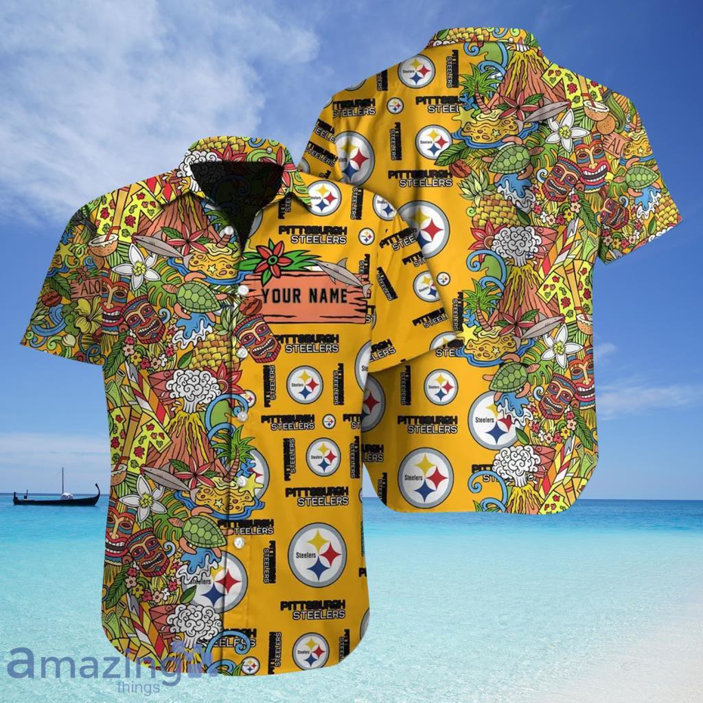 Hawaiian Rainforest Tiki Bar Texture Pittsburgh Steelers NFL Hawaiian Shirt For Fans - Hawaiian Rainforest Tiki Bar Texture Pittsburgh Steelers NFL Hawaiian Shirt For Fans