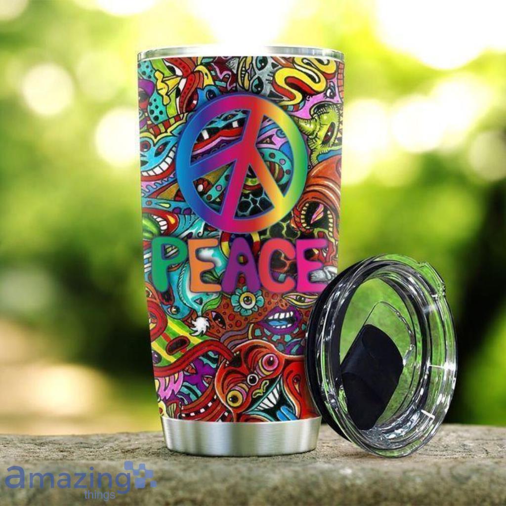Hippie Color Pattern Stainless Steel Tumbler - Hippie Color Pattern Stainless Steel Tumbler