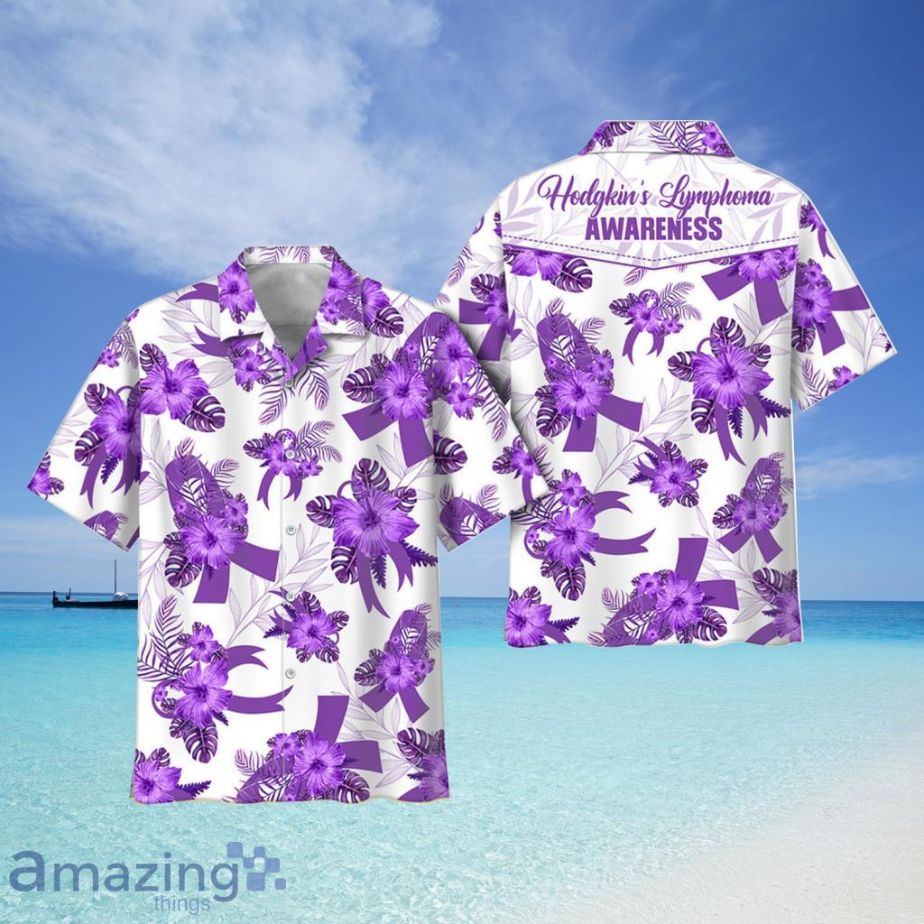 Hodgkin’s Lymphoma Awareness Ribbon Hawaii Flower Hawaii Shirt - Hodgkin’s Lymphoma Awareness Ribbon Hawaii Flower Hawaii Shirt