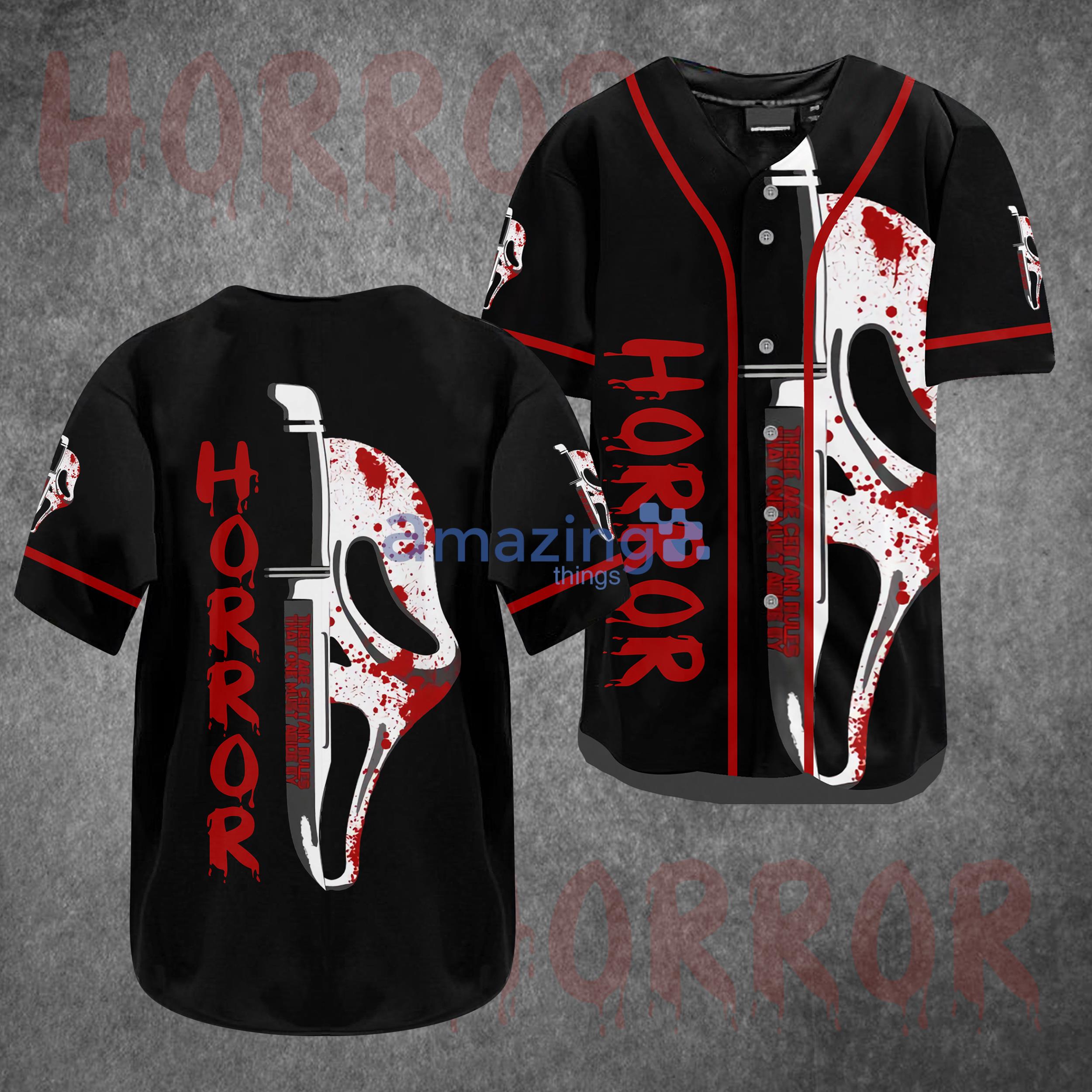 Horror Halloween Baseball Jersey Shirt Product Photo 1