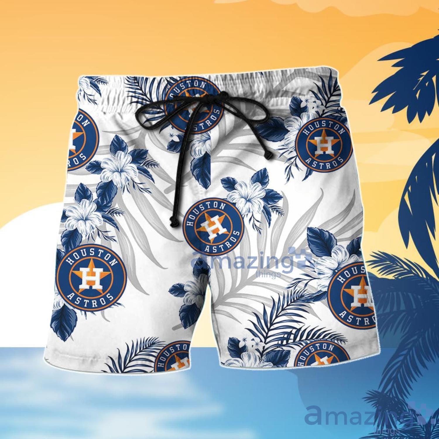 Houston Astros Vintage Sea Island Pattern Hawaiian Shirt And Shorts Gift  For Summer