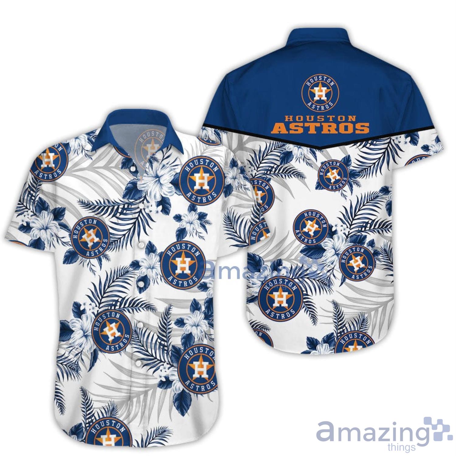 Houston Astros Baseball Floral Big Flower Pattern Hawaiian Shirt And Shorts  Summer Vacation Gift