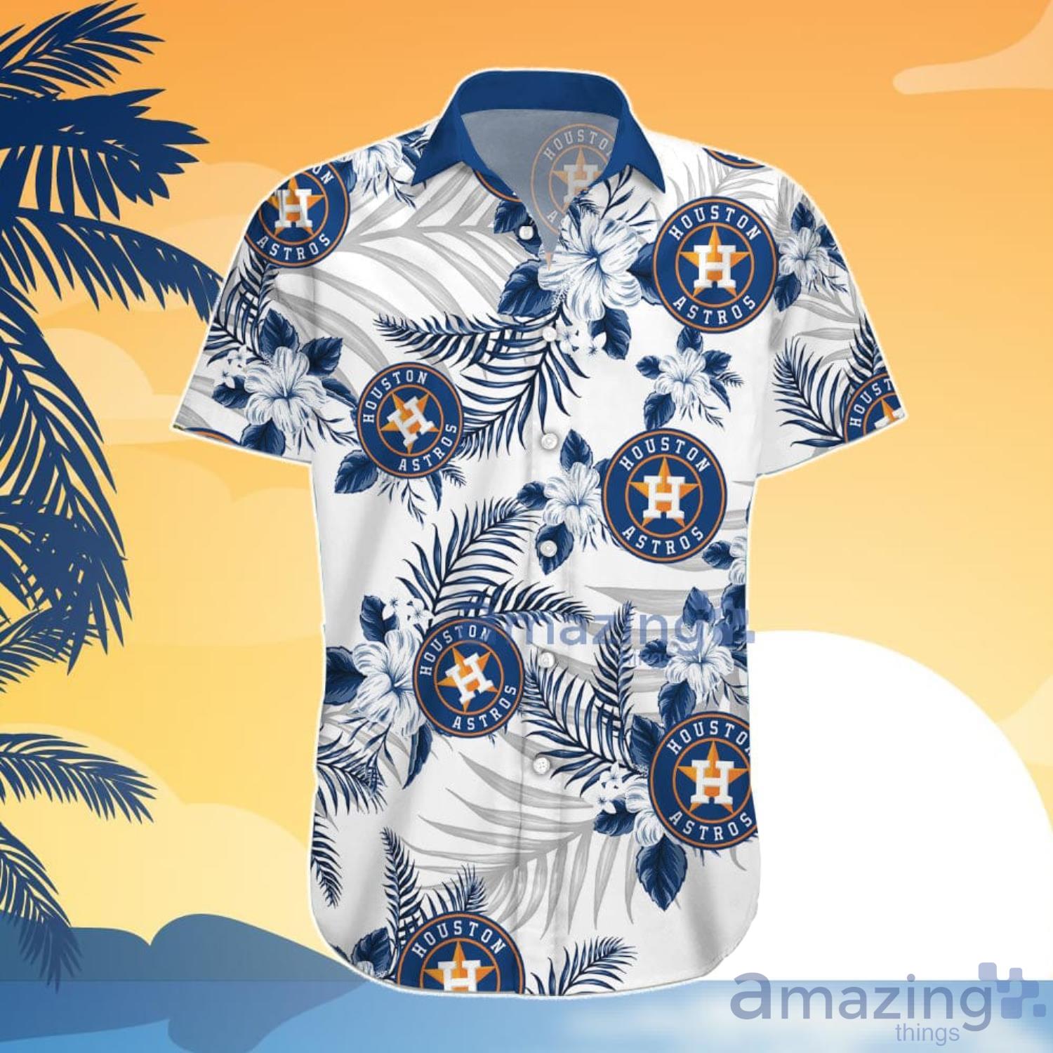 Houston Astros Vintage Sea Island Pattern Hawaiian Shirt And Shorts Gift  For Summer