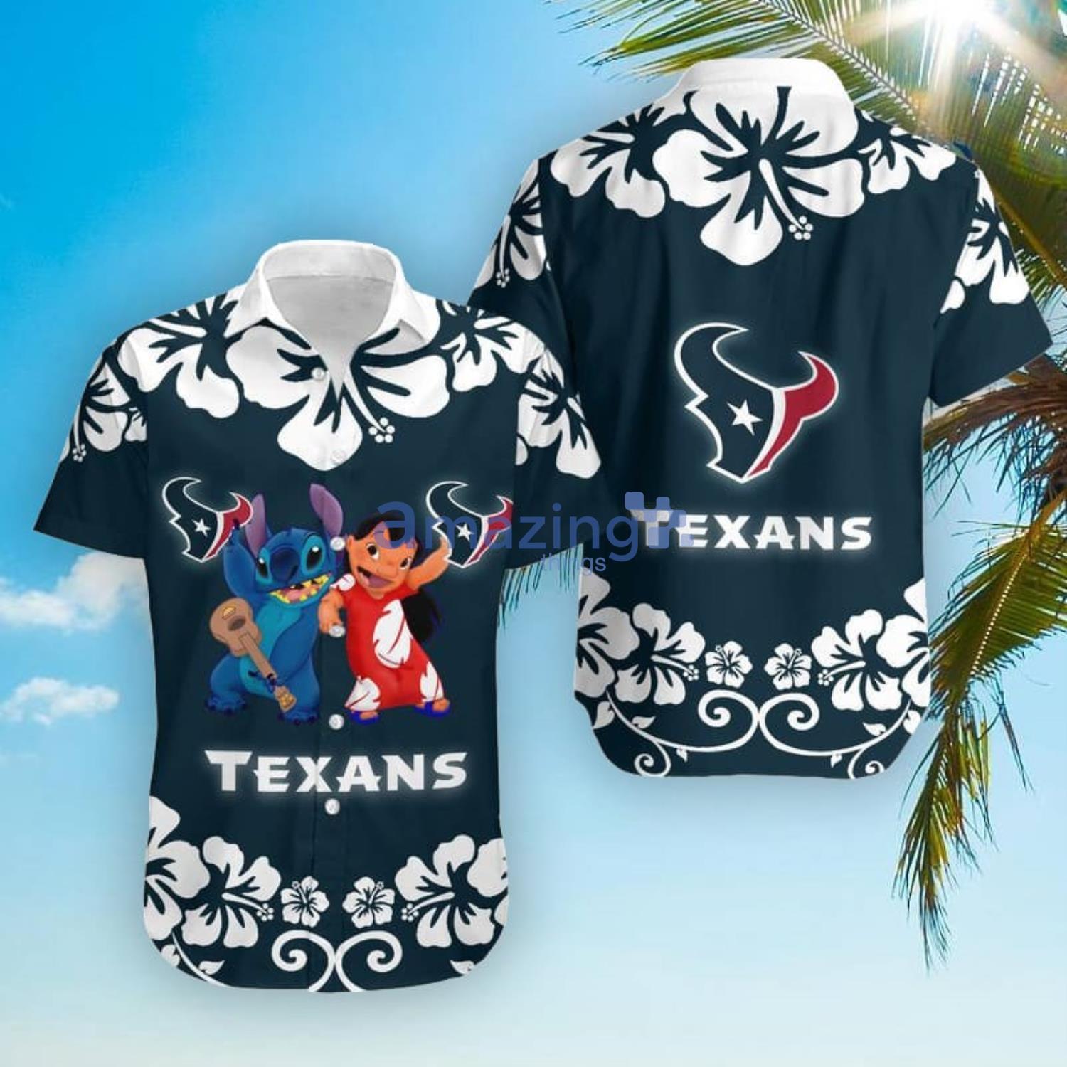Houston Texans Lilo And Stitch Hawaiian Shirt And Shorts Product Photo 1