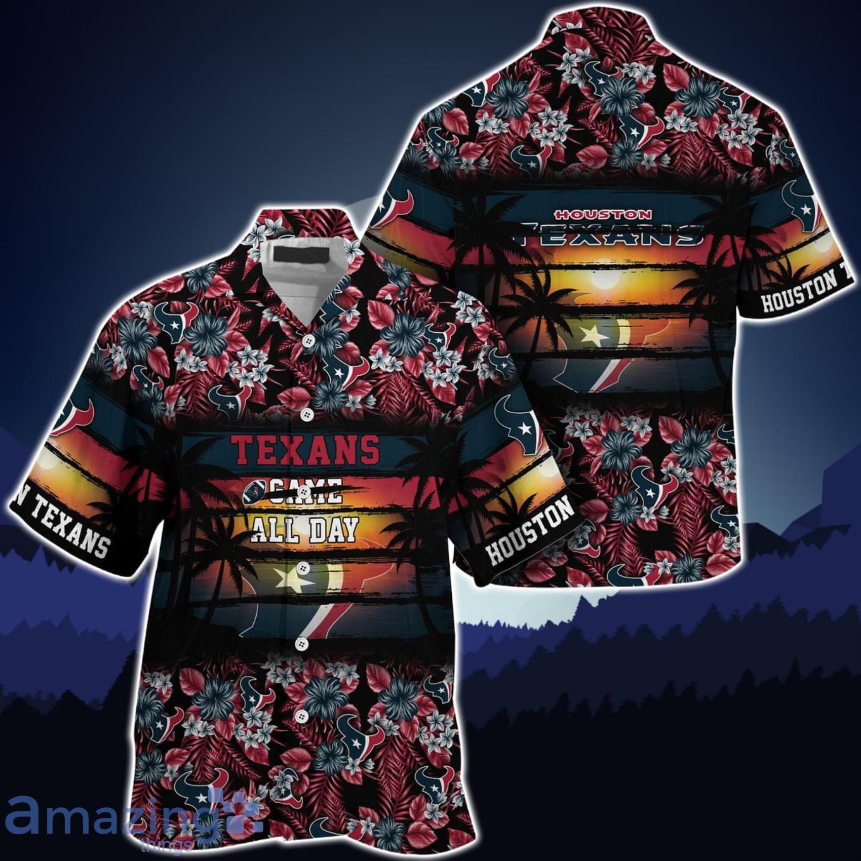 Houston Texans NFL Came All Day Flower Hawaiian Shirt Product Photo 1