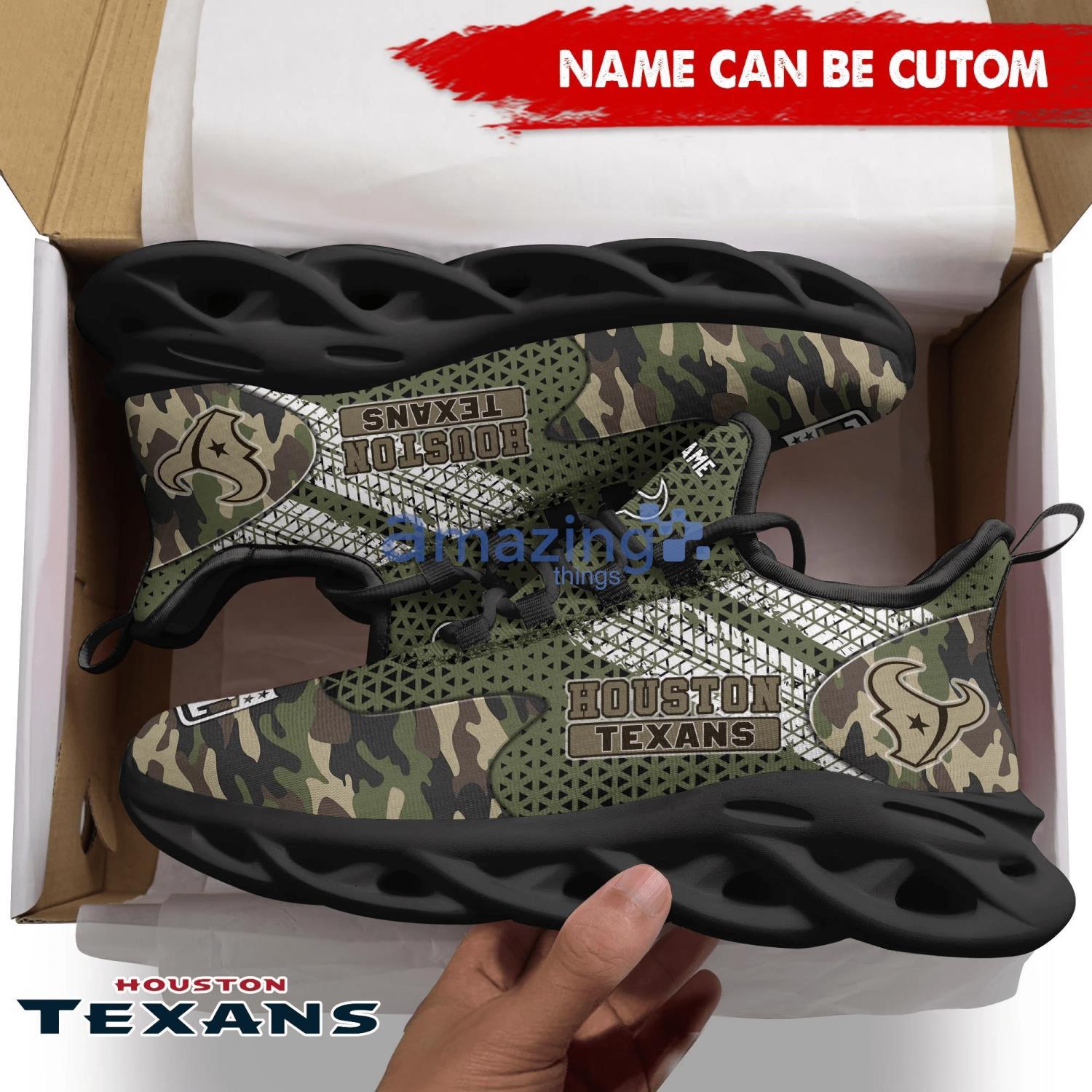 Houston Texans NFL Fans Camo Style Custom Name Max Soul Shoes Running Sneaker image Houston Texans NFL Fans Camo Style Custom Name Max Soul Shoes Running Sneaker Product Photo 2