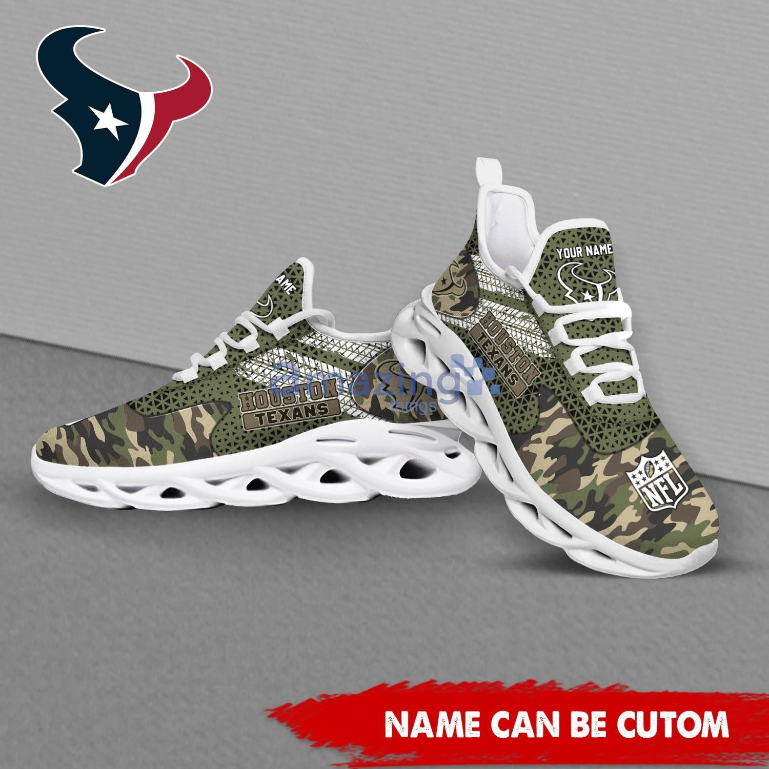 Houston Texans NFL Fans Camo Style Custom Name Max Soul Shoes Running Sneaker image Houston Texans NFL Fans Camo Style Custom Name Max Soul Shoes Running Sneaker Product Photo 4