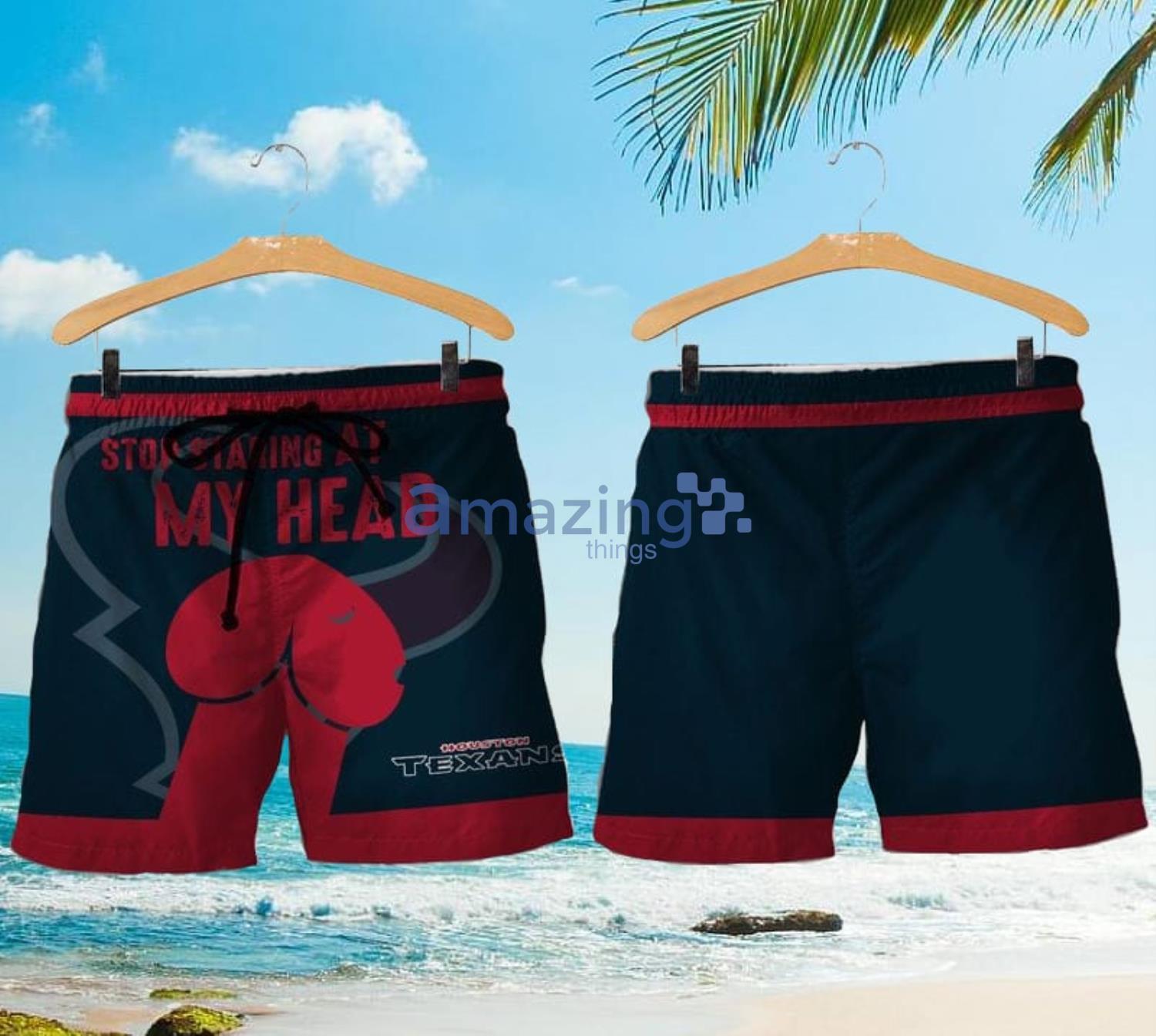 Houston Texans Stop Staring At My Head Dachshund Head Shorts For Sport Fans Product Photo 1