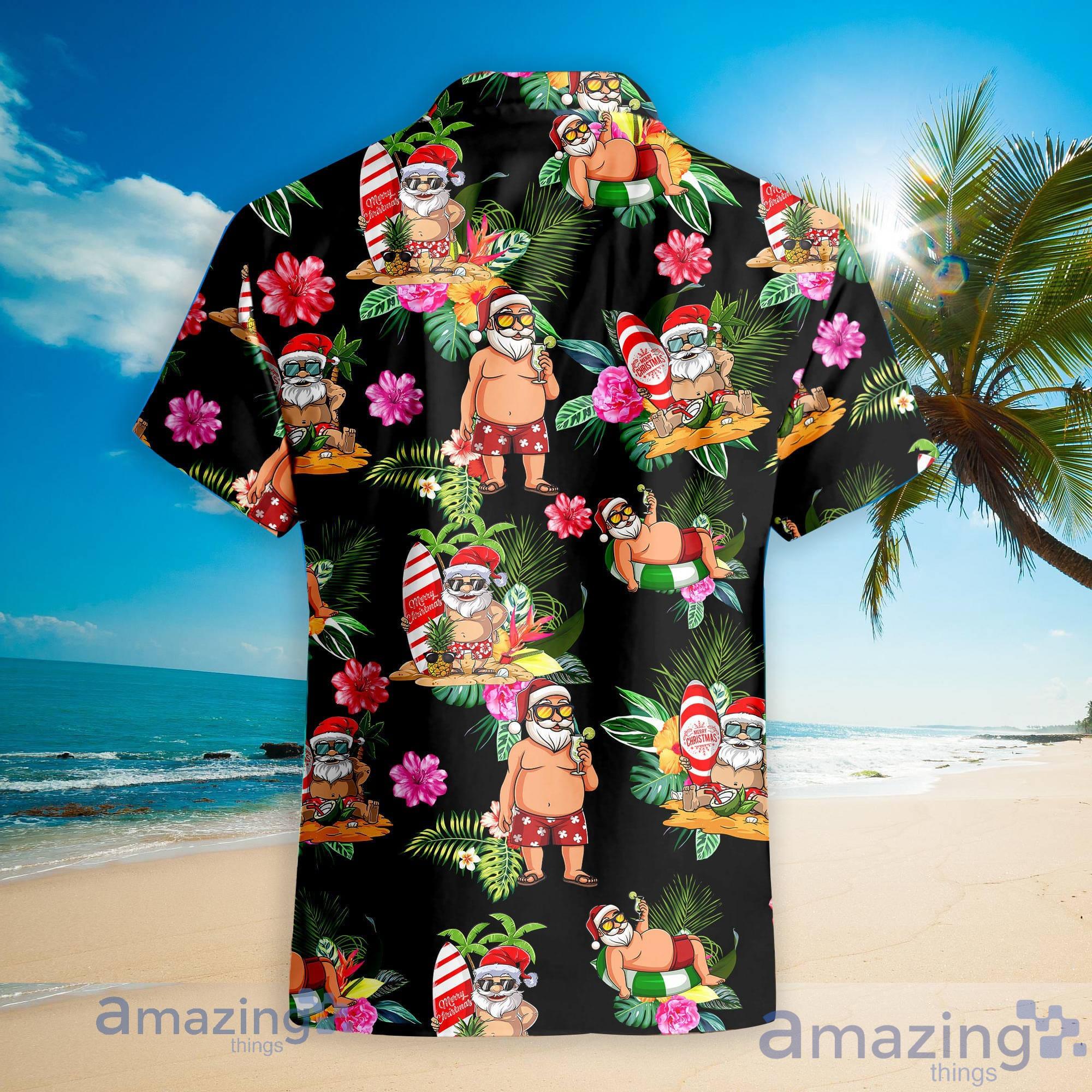 Cute Santa Claus On Beach Plus Size Hawaiian Shirt For Women