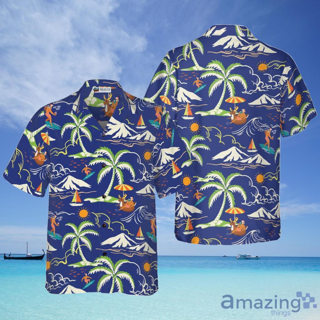 Hyperfavor Santa Beach Summer Pattern Aloha  Hawaiian Shirt For Men And Women - Hyperfavor Santa Beach Summer Pattern Aloha  Hawaiian Shirt For Men And Women