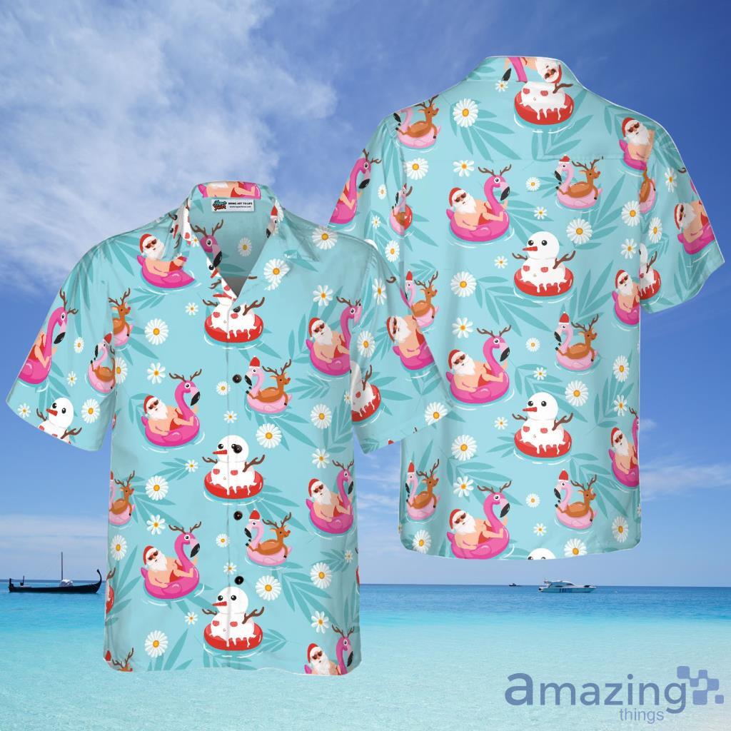 Hyperfavor Santa Beach Summer Pattern Hawaiian Shirt For Men And Women - Hyperfavor Santa Beach Summer Pattern Hawaiian Shirt For Men And Women