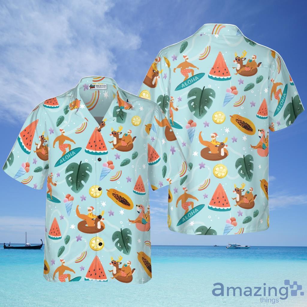 Hyperfavor Santa Pattern Hawaiian Shirt For Men And Women - Hyperfavor Santa Pattern Hawaiian Shirt For Men And Women