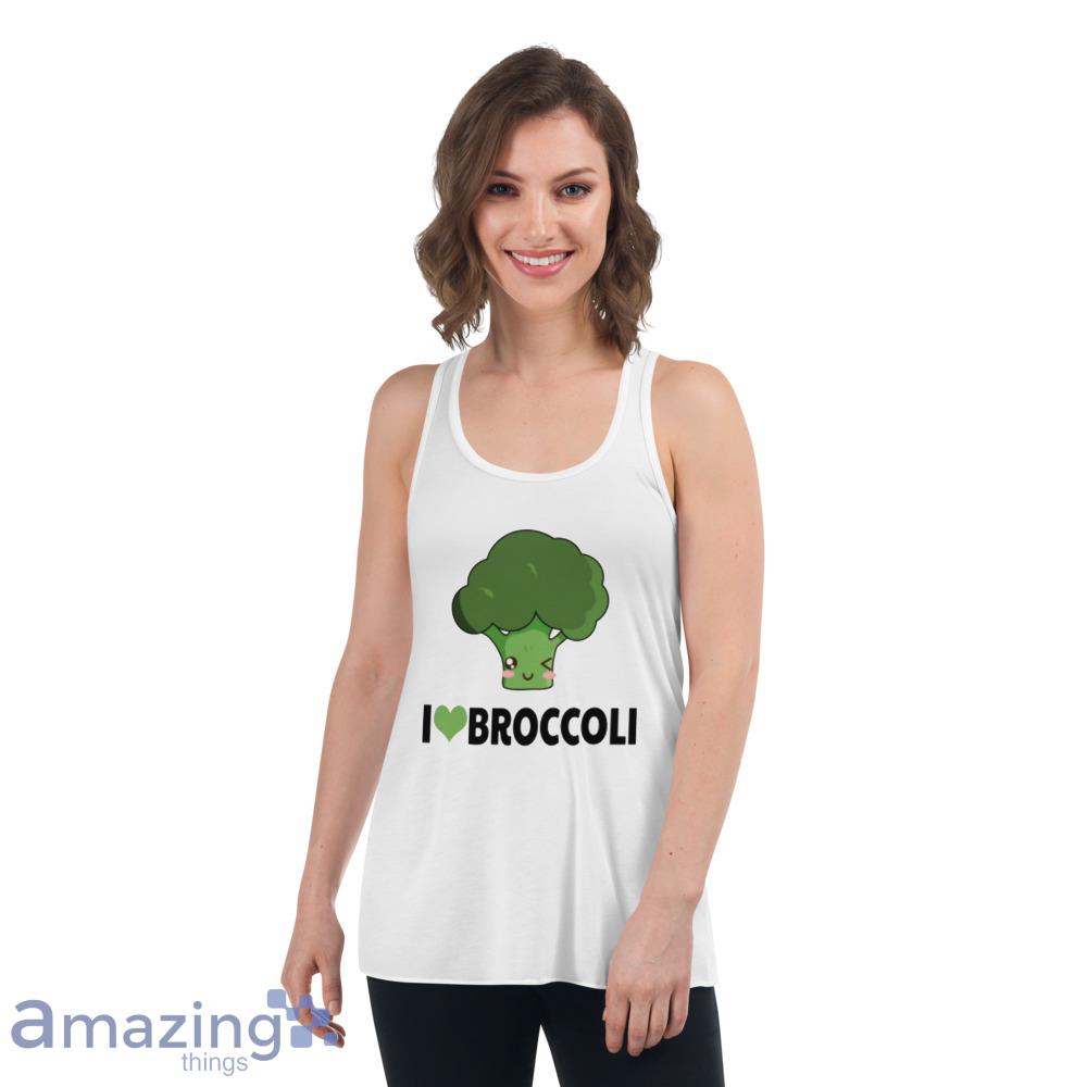 I Love Broccoli T Shirt image I Love Broccoli T-Shirt - Womens Flowy Racerback Tank
