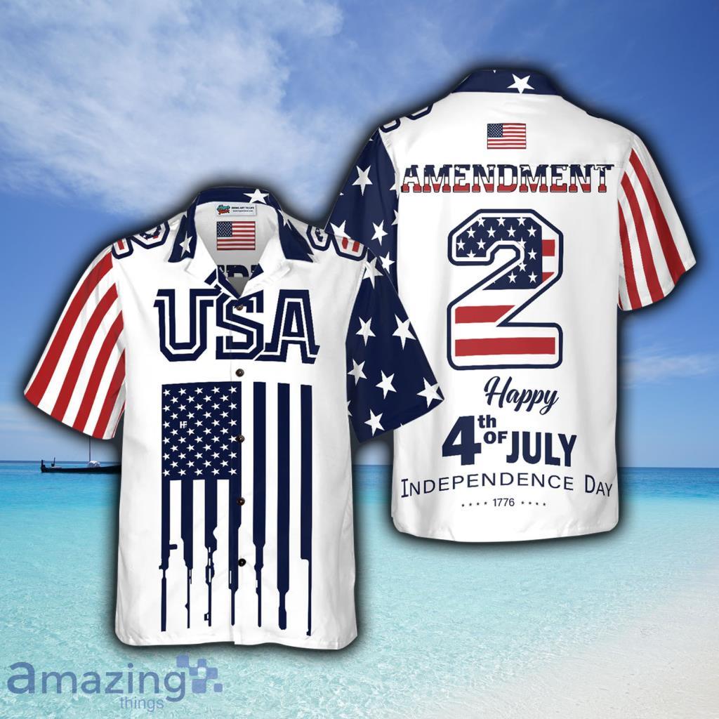 Independence Day American Flag Gun Custom Hawaiian Shirt For Men And Women - Independence Day American Flag Gun Custom Hawaiian Shirt For Men And Women