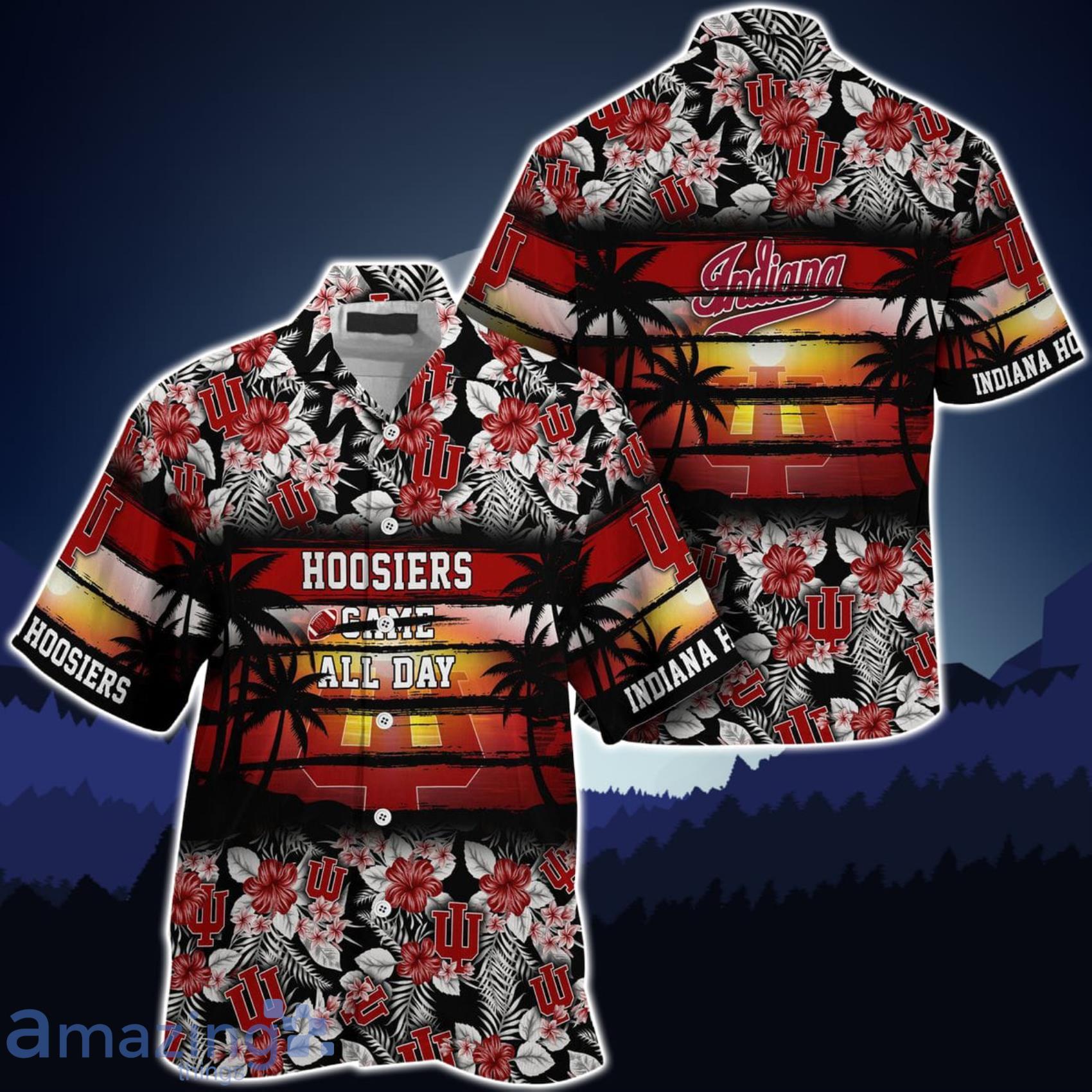 Indiana Hoosiers Came All Day Flower Hawaiian Shirt Product Photo 1