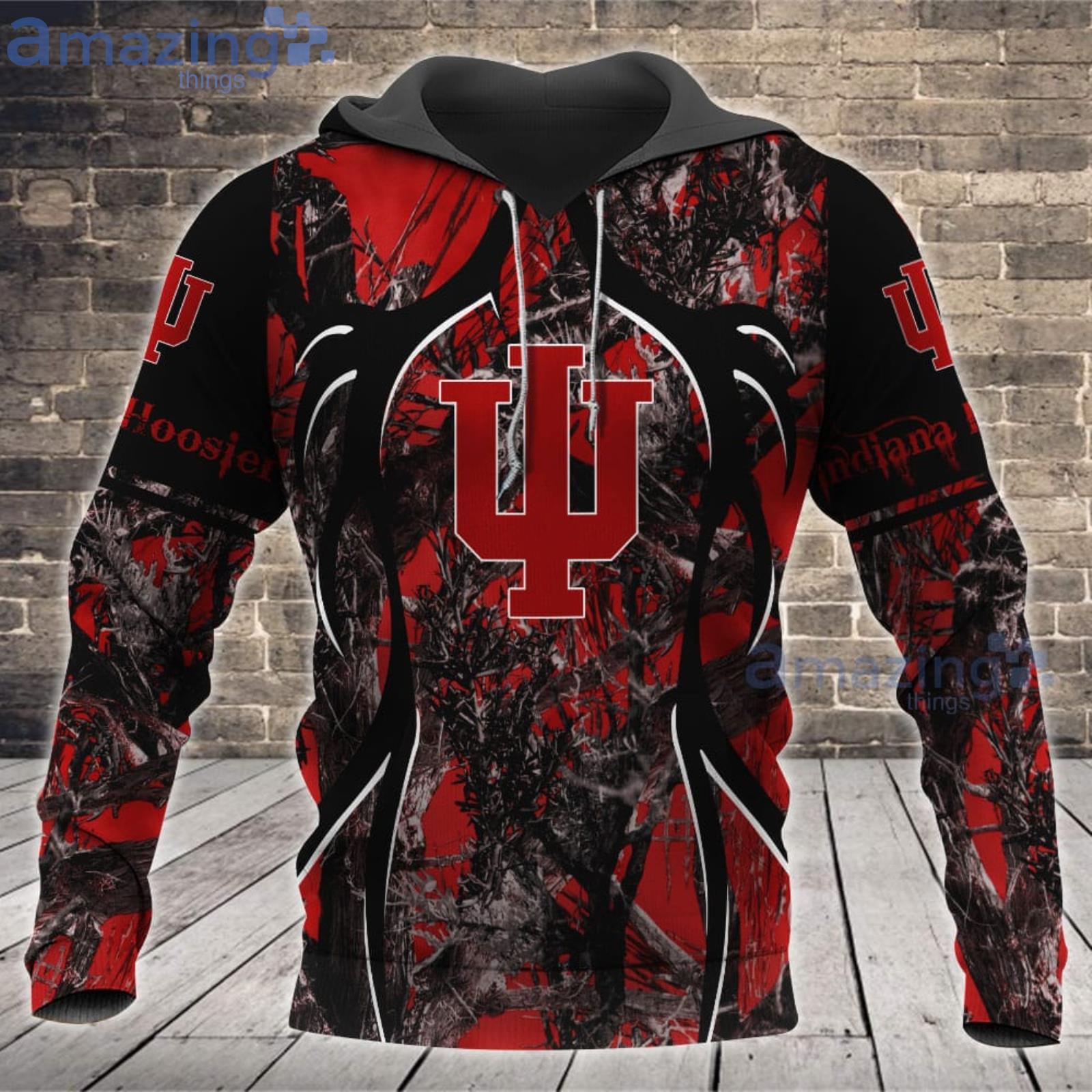 Indiana Hoosiers Fans Camo Hunting Pattern All Over Printed 3D Shirt Product Photo 1