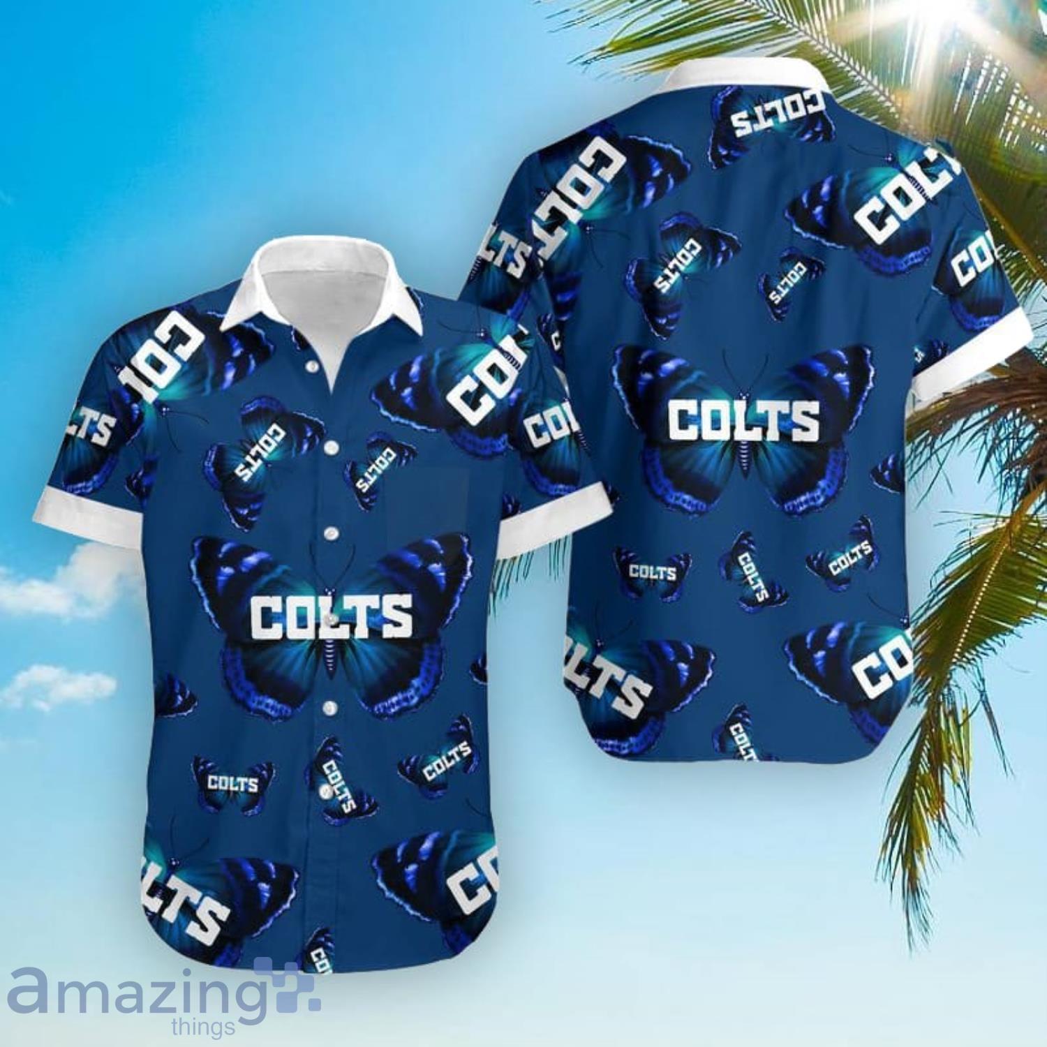 Indianapolis Colts Butterflies Hawaiian Shirt And Short Product Photo 1